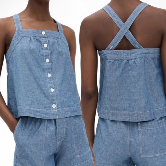 NWT Alex Mill Montauk Camisole Top in Chambray Rinse Wash Sz S - Picture 1 of 9
